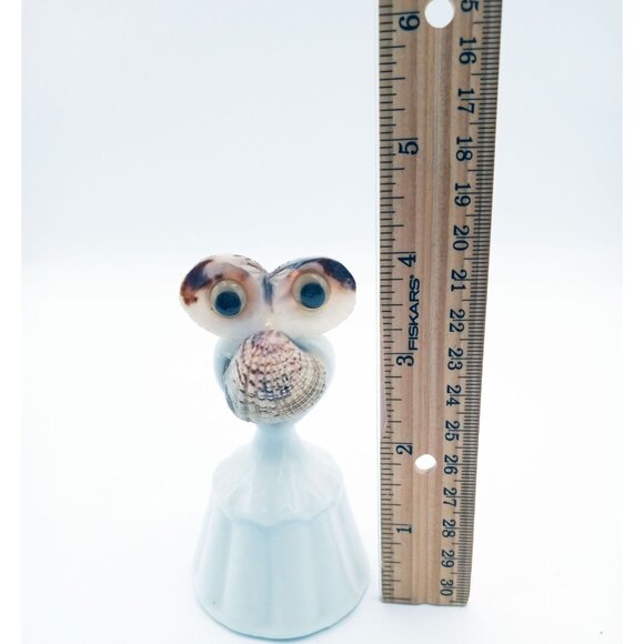 Bell Seashell Owl Googly Eyes Ceramic Vintage Art 4 In Gift Corp Nautical Decor - Picture 2 of 16